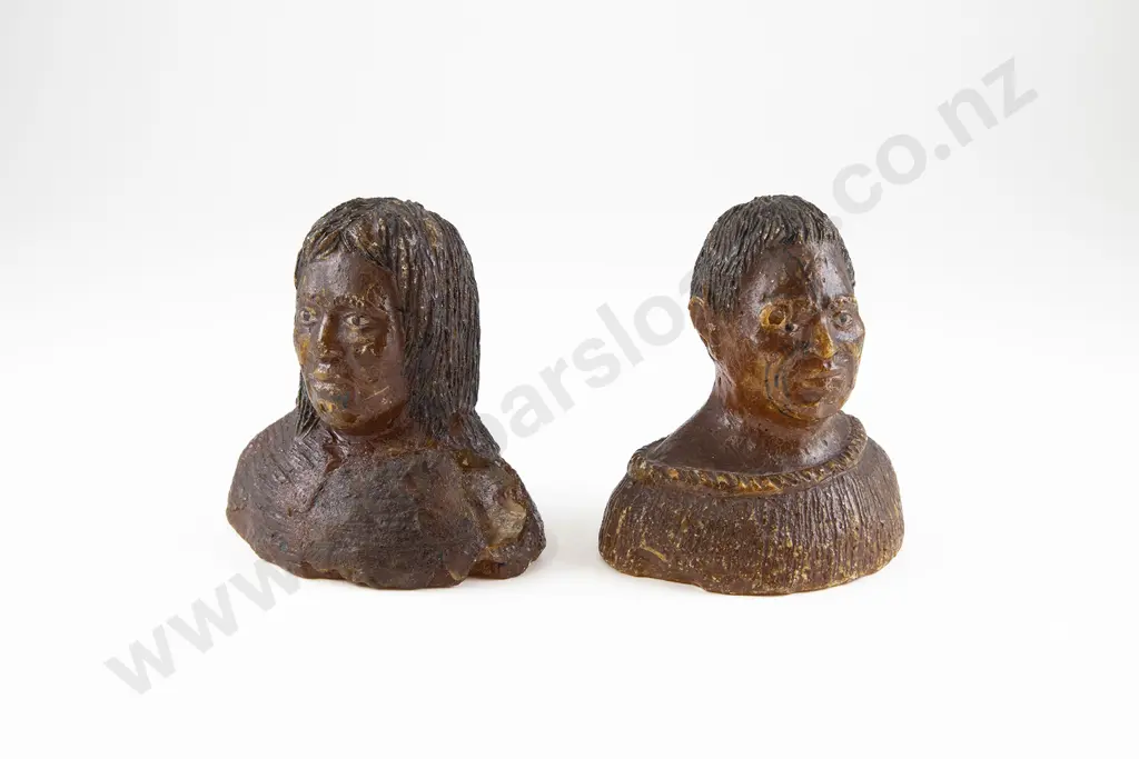 A Pair Of Kauri Gum Busts Image 1++