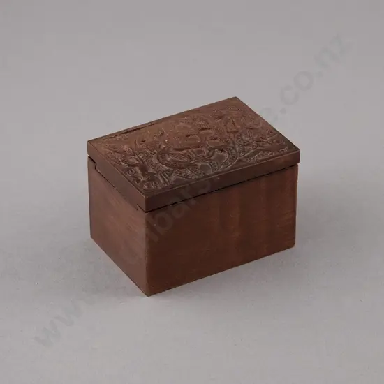 Wooden Box with Carved Lid