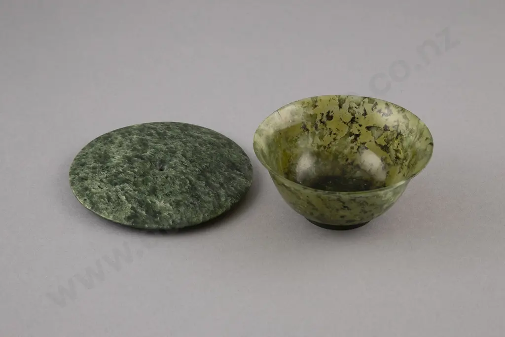 A Pounamu Disc and Jade Bowl Image 1++