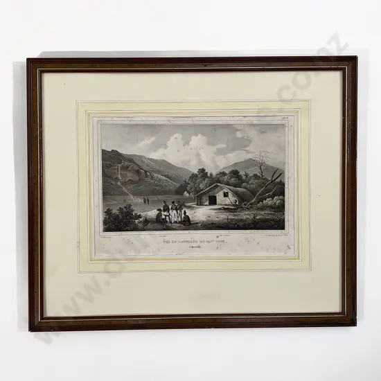 Four Lithographic Prints Depicting Early Contact In New Zealand