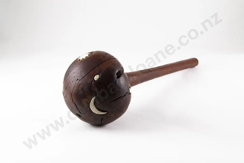 Fijian Ula (Throwing Club) With Marine Ivory Embellishments Image 1++