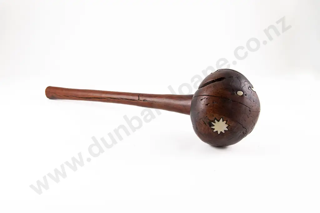 Fijian Ula (Throwing Club) With Marine Ivory Embellishments Image 1++