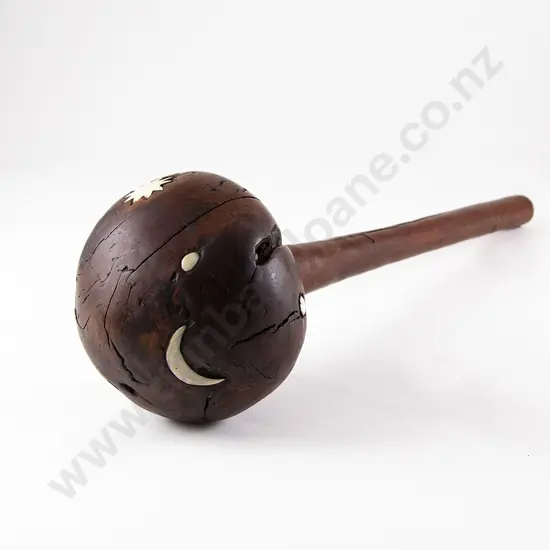 Fijian Ula (Throwing Club) With Marine Ivory Embellishments
