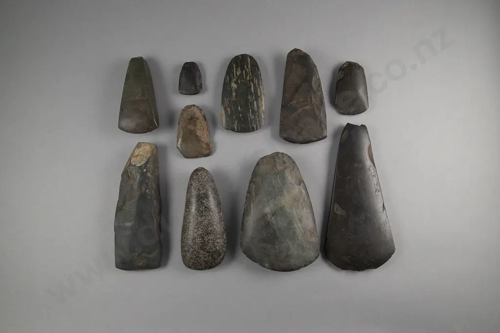 Collection of Ten Papua New Guinea Adze Blades Image 1++