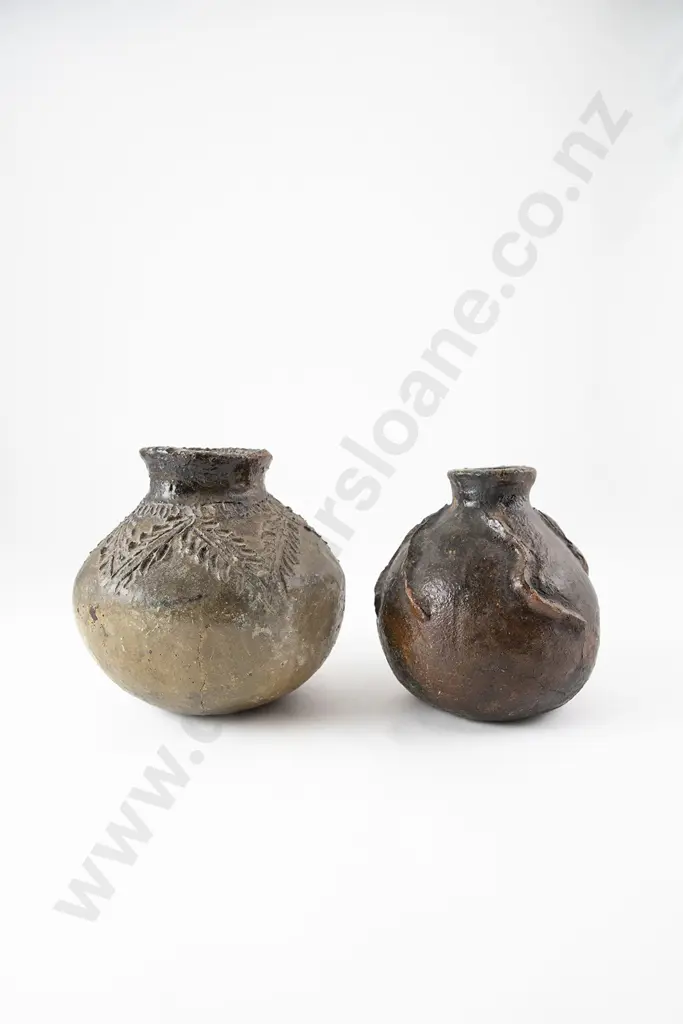Two Fiji Water Pots with Nadakua Resin Glaze Image 1++