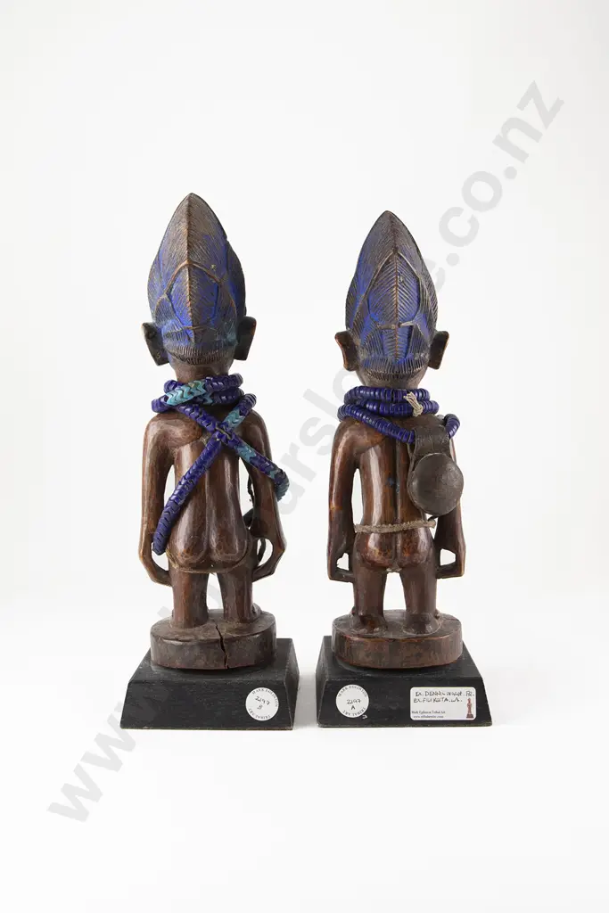 A Fine Pair Of Yoruba Ibeji Figures Image 1++
