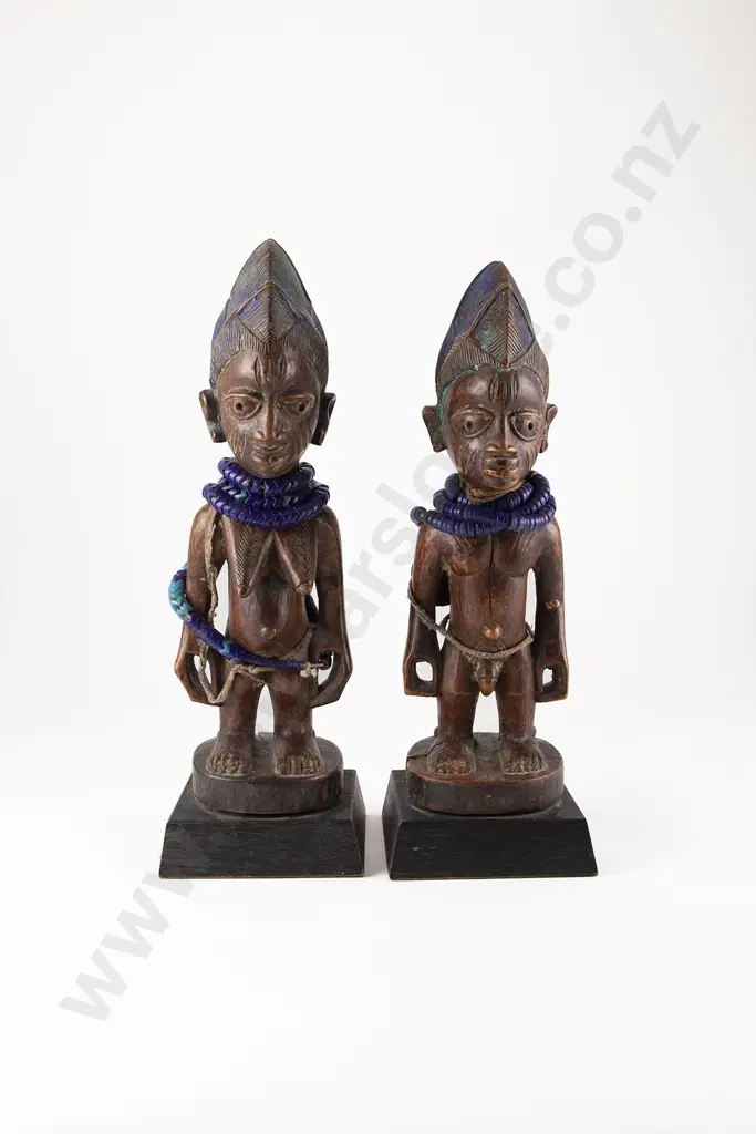 A Fine Pair Of Yoruba Ibeji Figures Image 1++