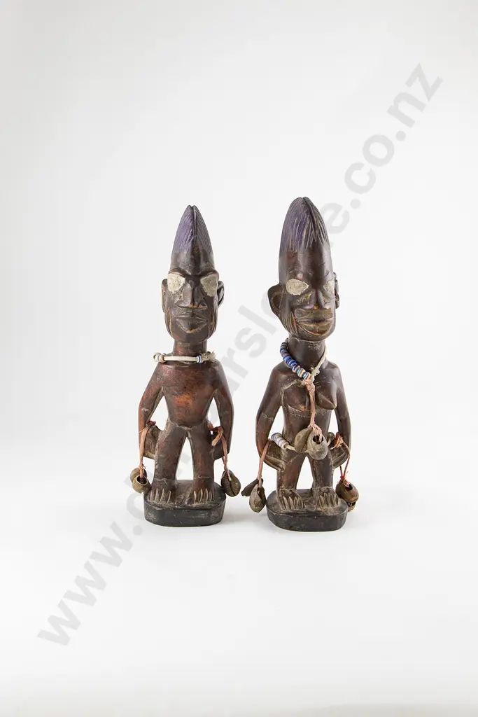A Good Pair Of Yoruba Ibeji Figures Image 1++