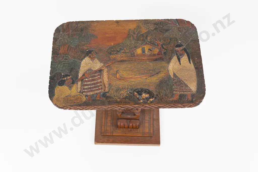 Jane Brenkley Maori Folk Art Side Table Image 1++