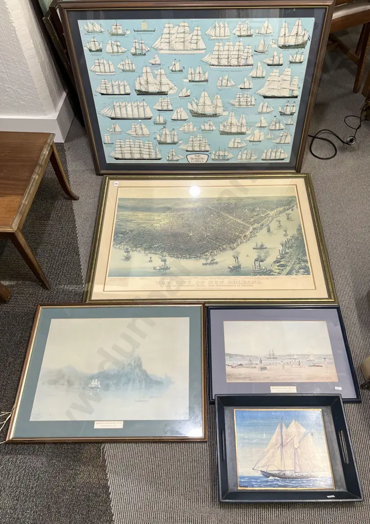 Two Large Framed Nautical Prints Together With Four Smaller Prints (6) Image 1++