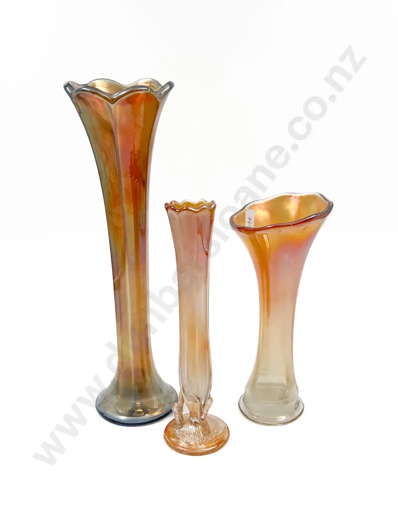 Three Carnival Glass Vases Image 1++
