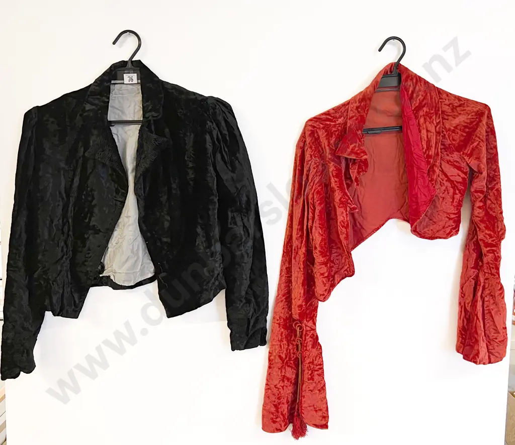 Vintage C.1930s Red and Black Velvet Evening Jackets Image 1++
