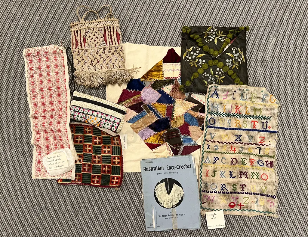Victorian and Vintage Sampler Quilt Piece and Handkerchief Bag and Assorted Image 1++