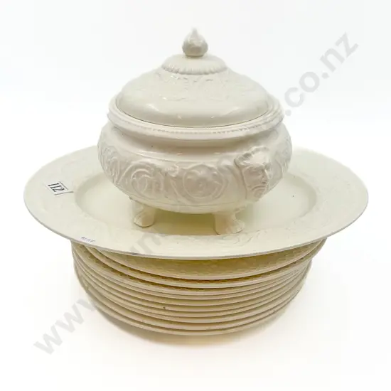 Quantity of White Glazed Wedgewood Dinner Ware (12)