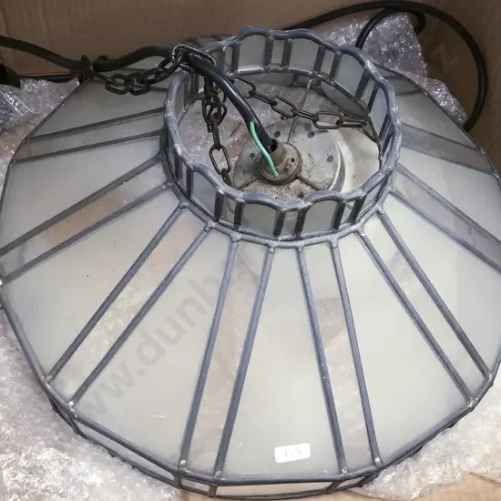 Vintage Hanging Pendant Light With Lead Light Shade