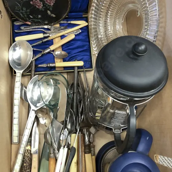 Quantity of Assorted Cutlery and Plungers Etc.