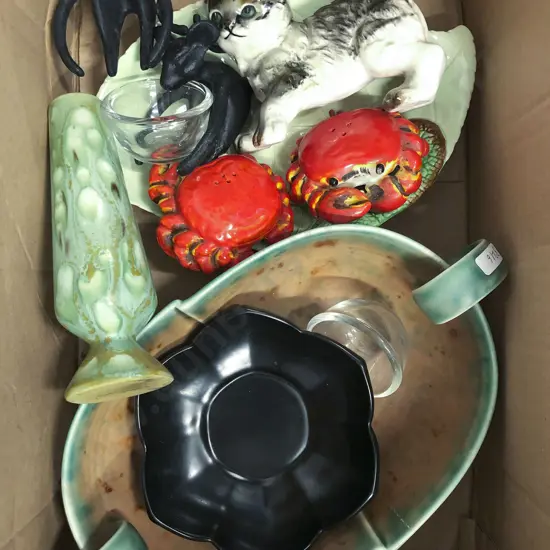 Quantity of Assorted China Including Wedgewood Black Floral Dish
