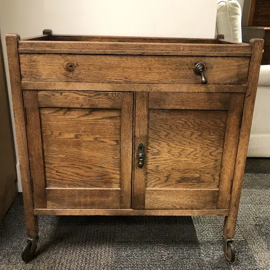 Two Door Oak Drinks Trolley(Faults)