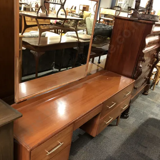 Mid Century Mirror Back Dressing Table
