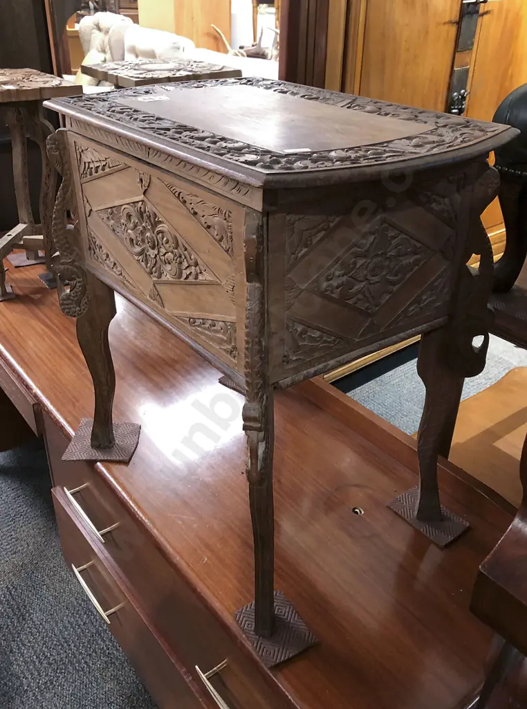 Carved Sewing Box Image 1++