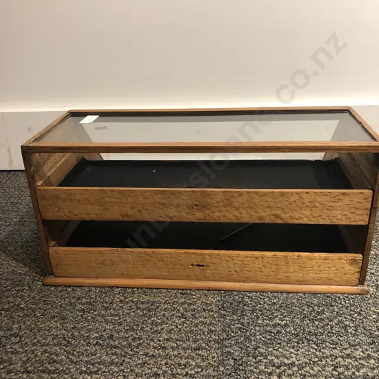 Oak Glazed Sloping Display Cabinet