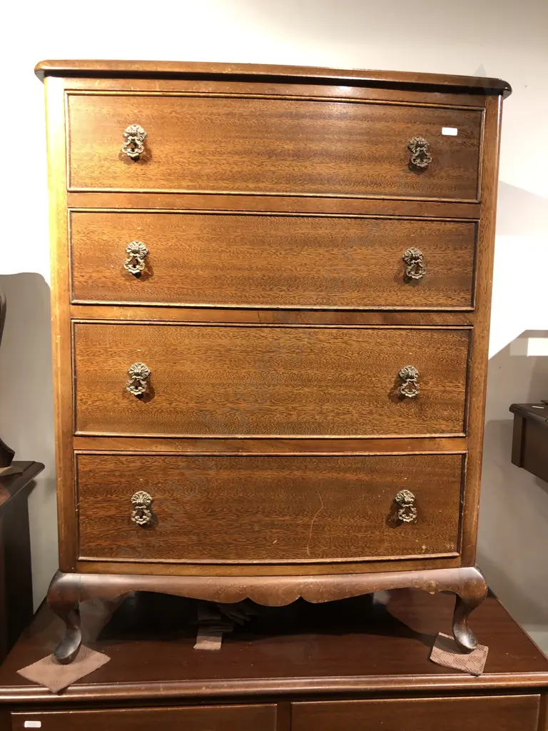 Mahogany Four Drawer Chest of Drawers Image 1++