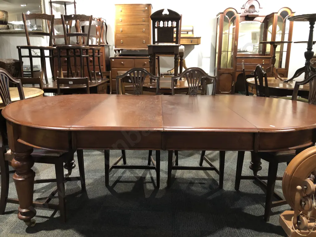 Extension Dining Table Together with Six Reduction Hepplewhite Dining Chairs Image 1++