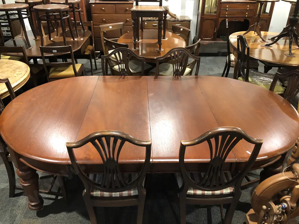 Extension Dining Table Together with Six Reduction Hepplewhite Dining Chairs Image 1++