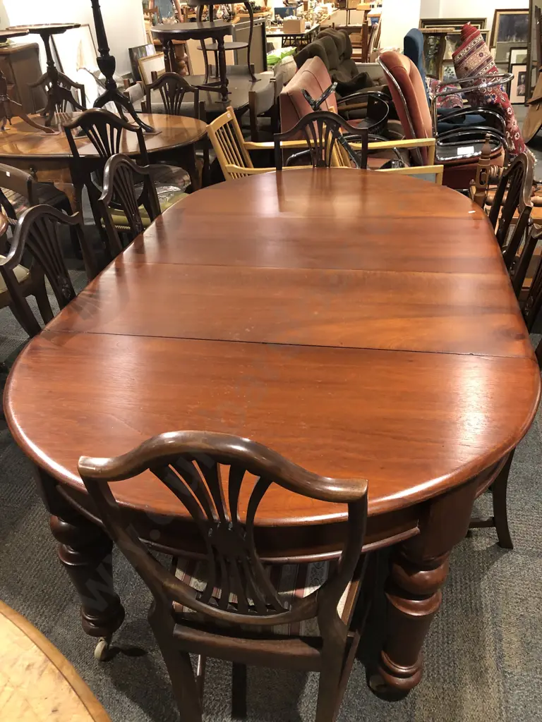 Extension Dining Table Together with Six Reduction Hepplewhite Dining Chairs Image 1++