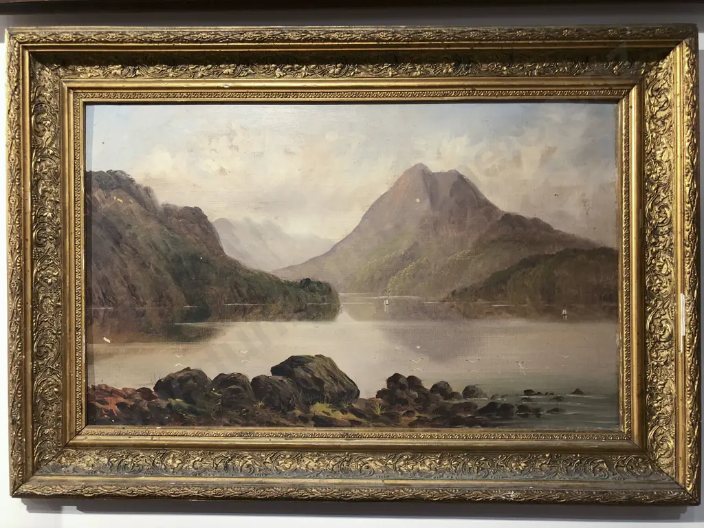 Gilt Framed Colonial Oil Signed R. Image 1++