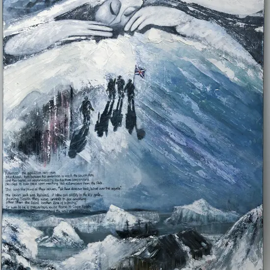 Two Duncan Bennett Abstract Arctic Oil Works on Canvas