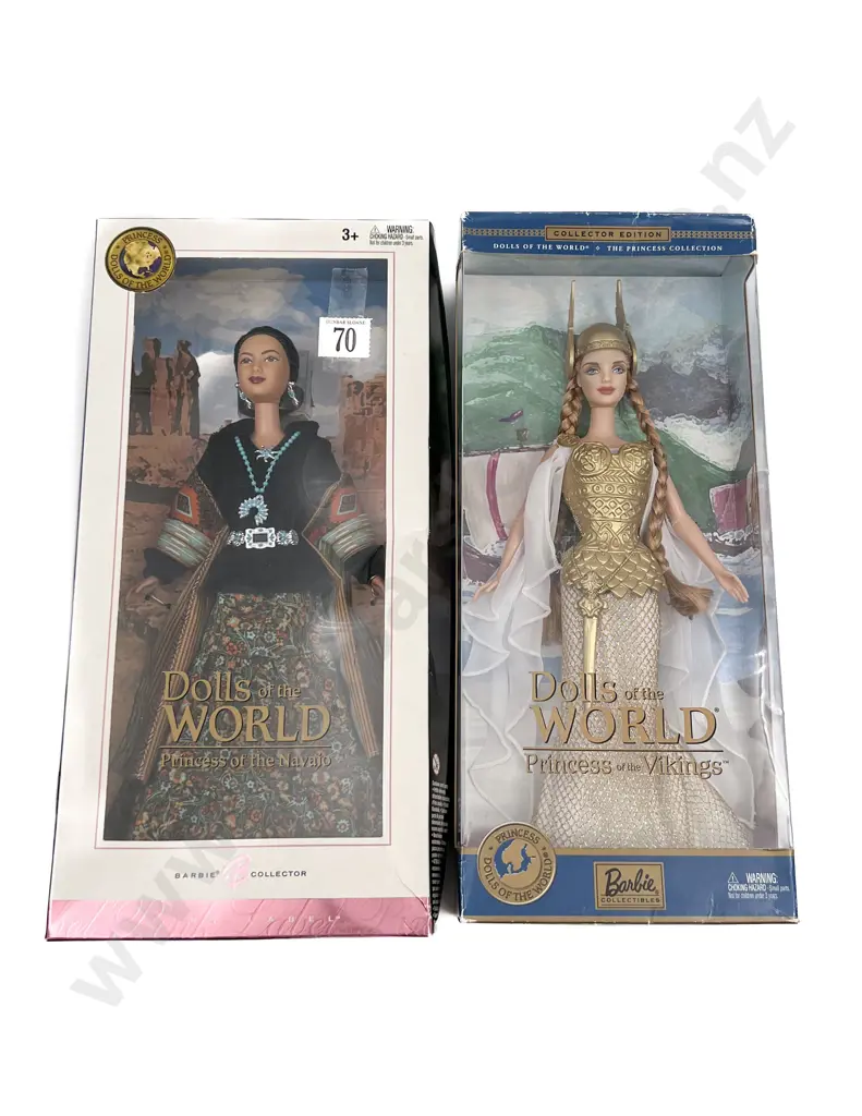 2004 Barbie Dolls of the World Princess of the Navajo and Princess of the Vikings Image 1++
