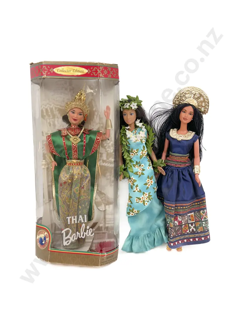 1997 Dolls of the World Thai Barbie and Two Unboxed Barbies Image 1++