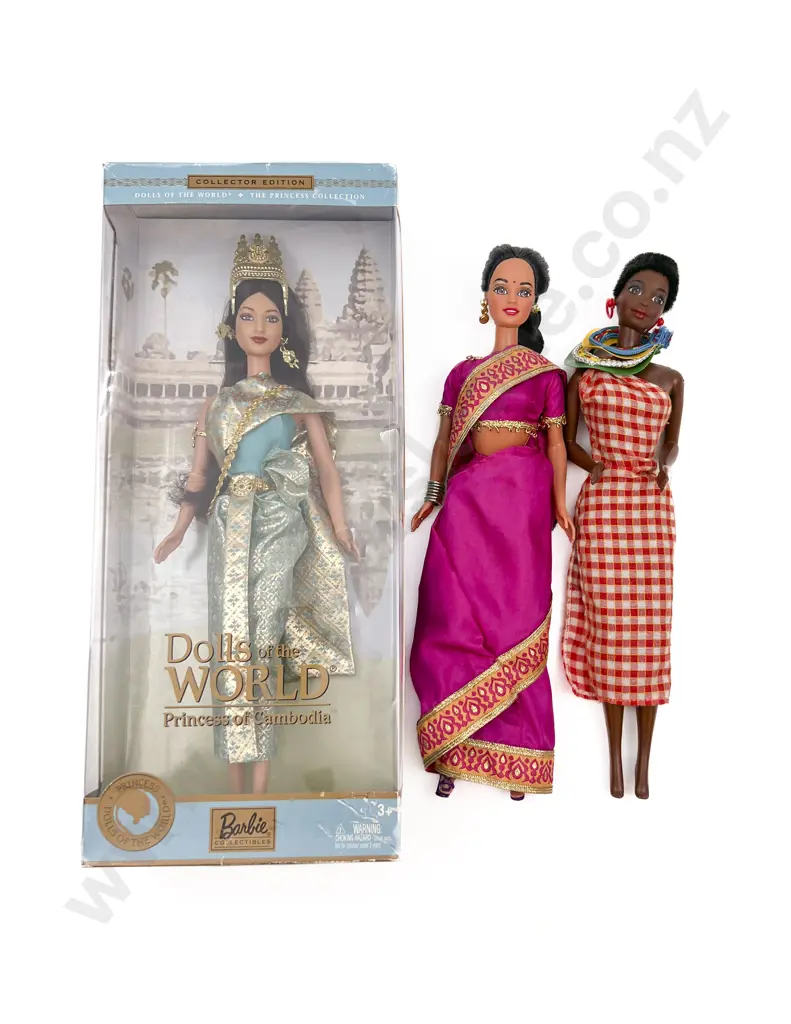 2003 Dolls of the World Princess of Cambodia Barbie and Two Unboxed Barbies Image 1++