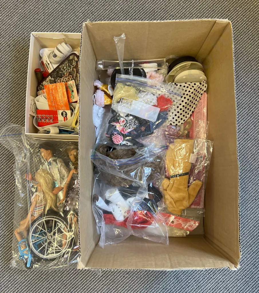 Carton Quantity Commercial and Handmade Barbie Clothes and Various Dolls Image 1++
