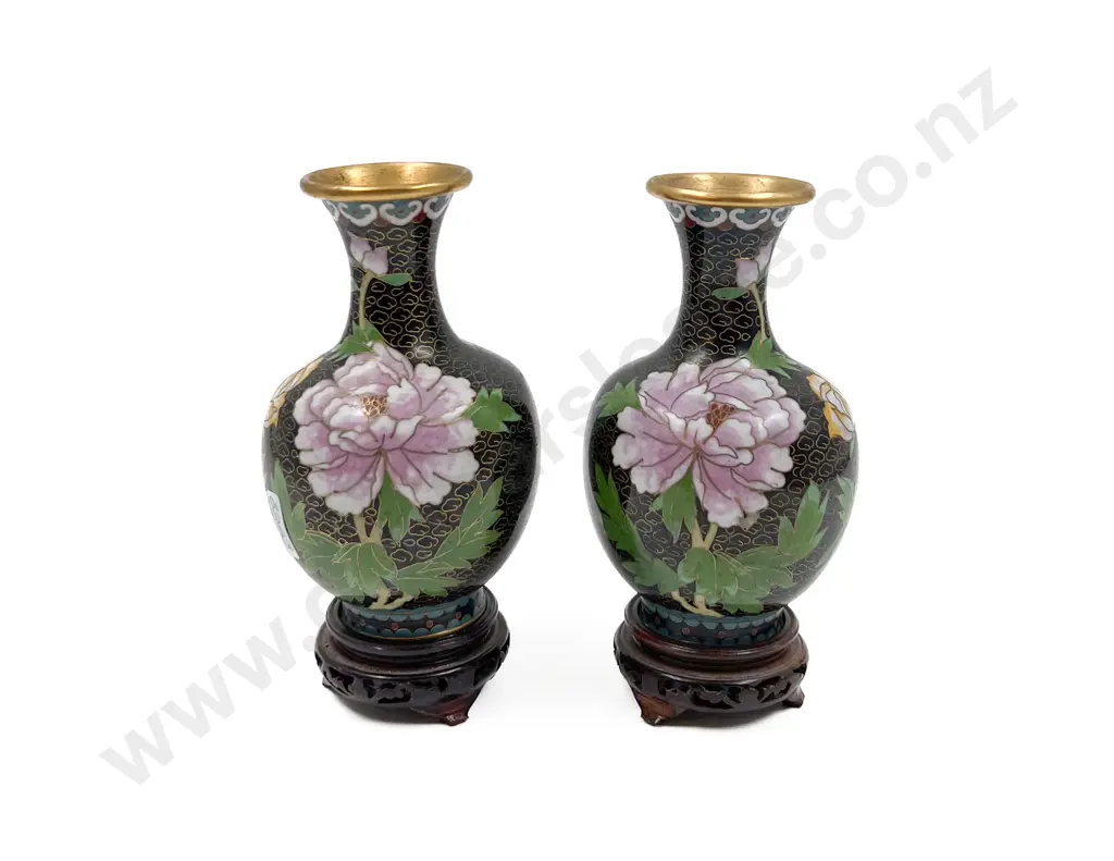 Pair of Cloisonné Vases Image 1++