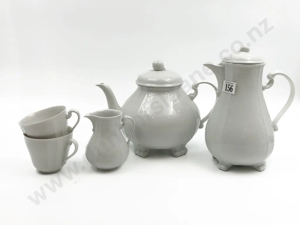 White Glazed German Part Tea Set Image 1++