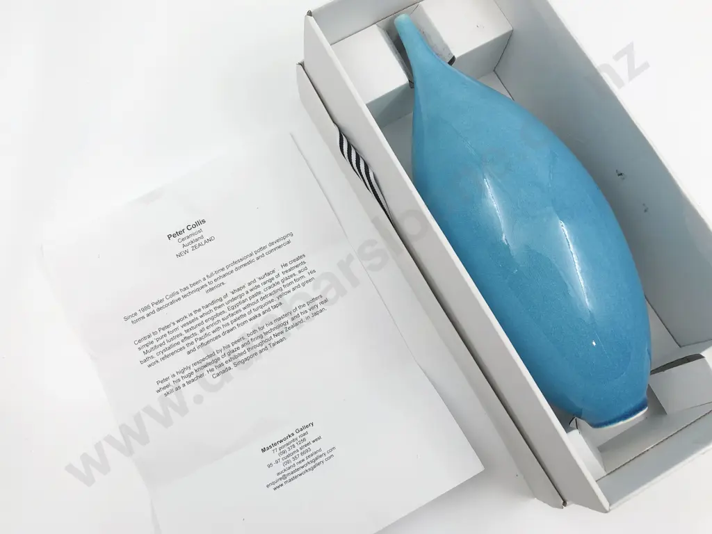 Peter Collis Blue Glazed Vase Image 1++
