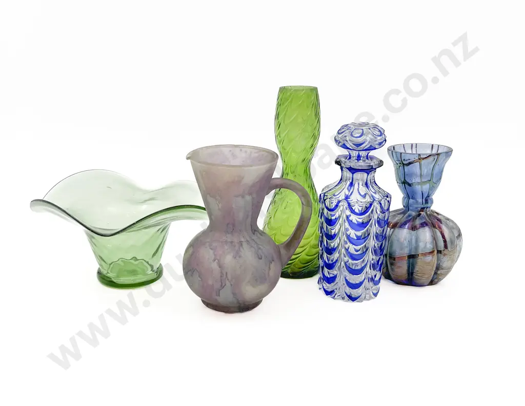 Five Pieces of Assorted Art Glass (Small Decanter Faults) Image 1++