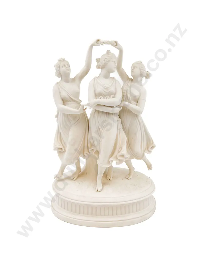 Late Victorian Parian Figure Group of The Three Graces Image 1++