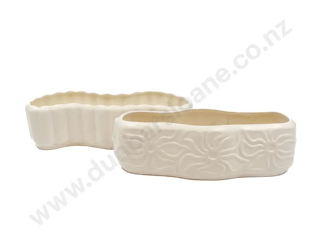 Two Crown Lynn Flower Troughs Image 1++