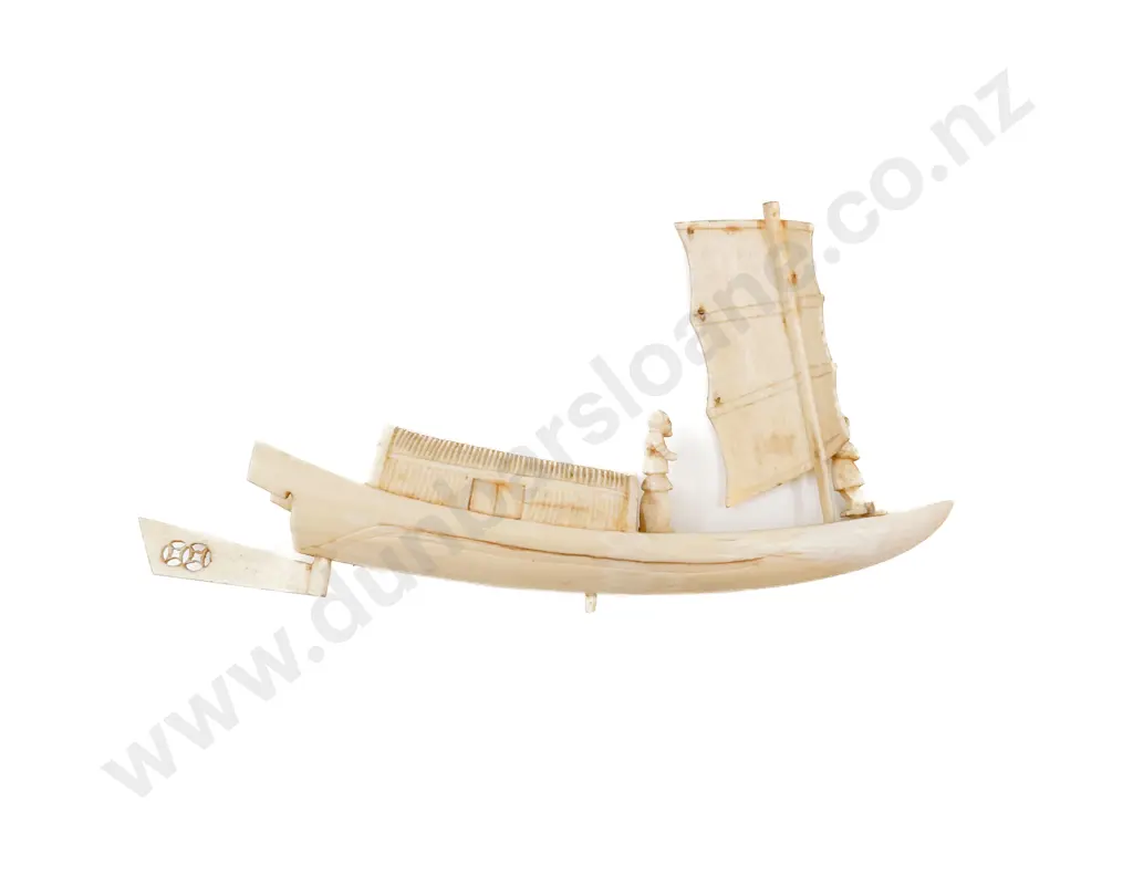 Ivory Boat Carving (Faults) Image 1++