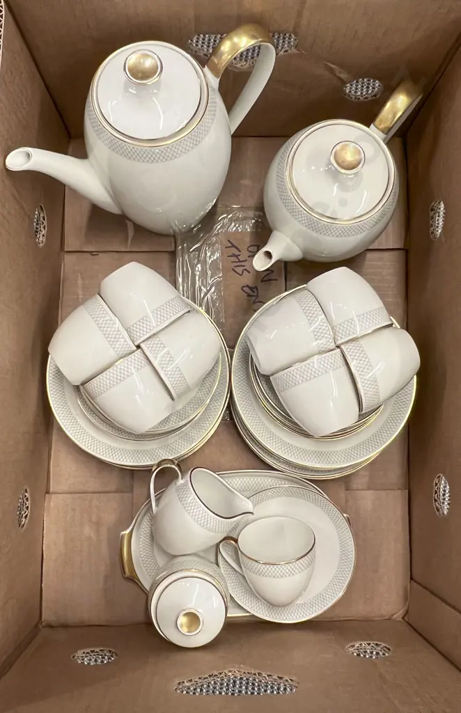 Box of Fancy China Coffee Set Image 1++
