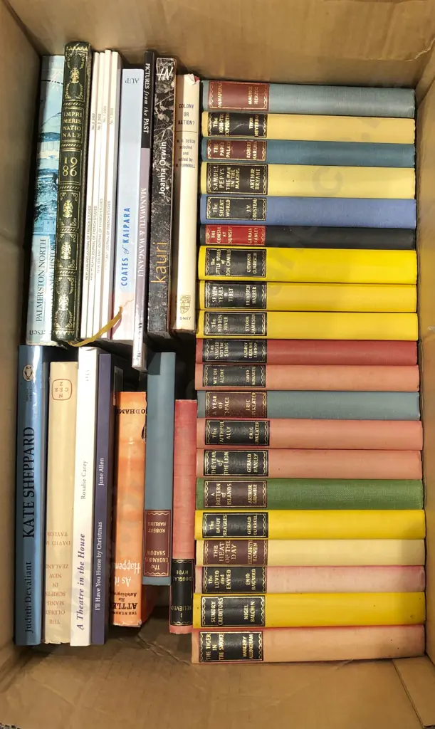 Box of Assorted Books Incl. Quantity of Reprint Society Novels Image 1++