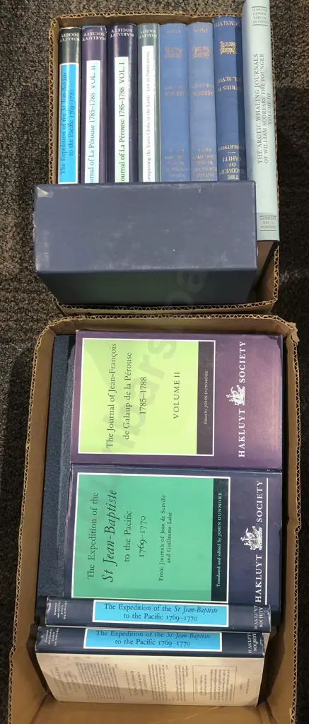 Two Boxes of Assorted Hakluyt Society Volumes Etc. Image 1++