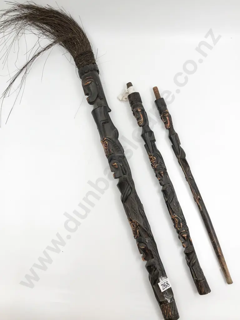 Carved Tribal Walking Stick (Faults) Image 1++