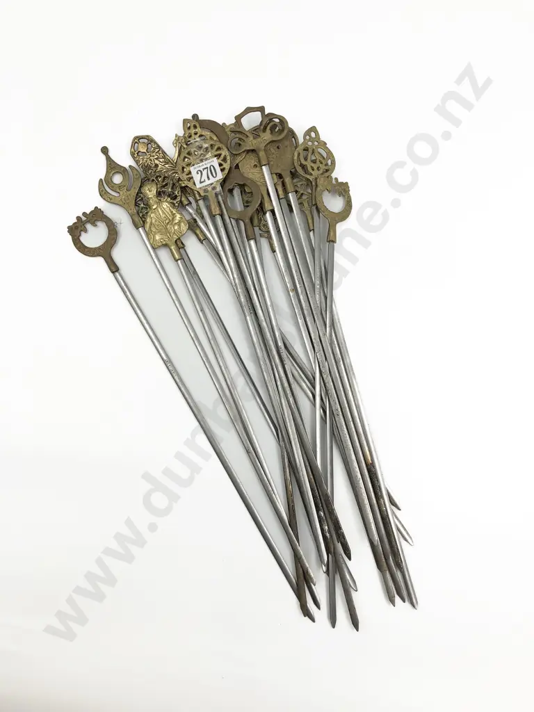 Quantity of Assorted Vintage Brass Topped Skewers Image 1++
