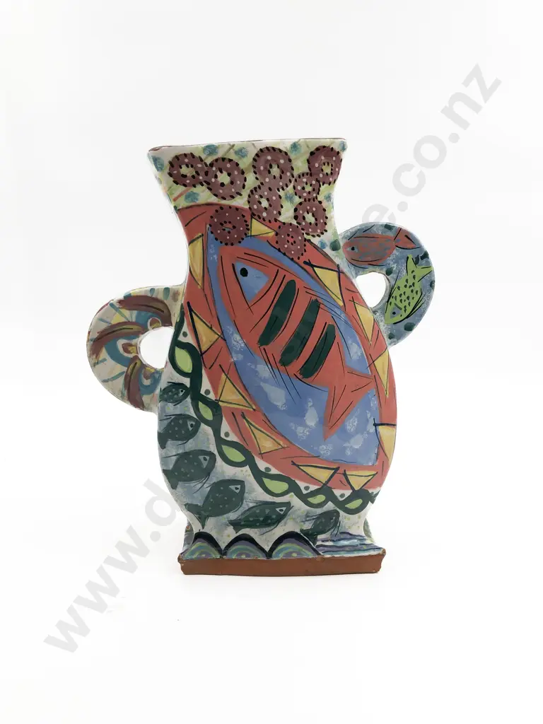 Painted Terracotta Decorative Vase (Faults) Image 1++