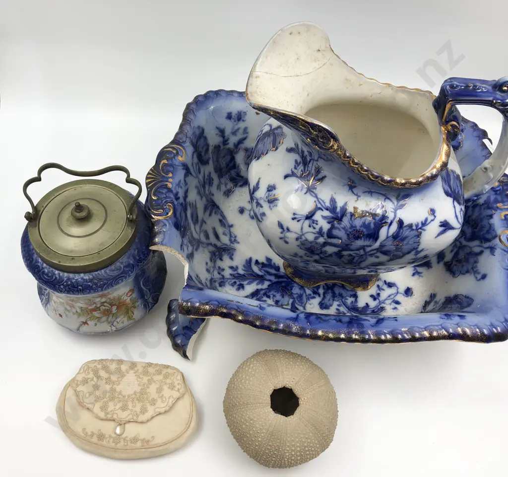 Blue and White Jug and Basin (Faults) Together With Assorted Image 1++