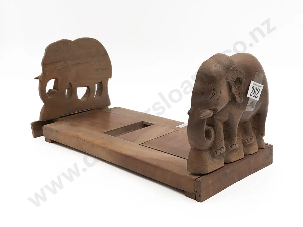 Carved Folding Elephant Bookends Image 1++